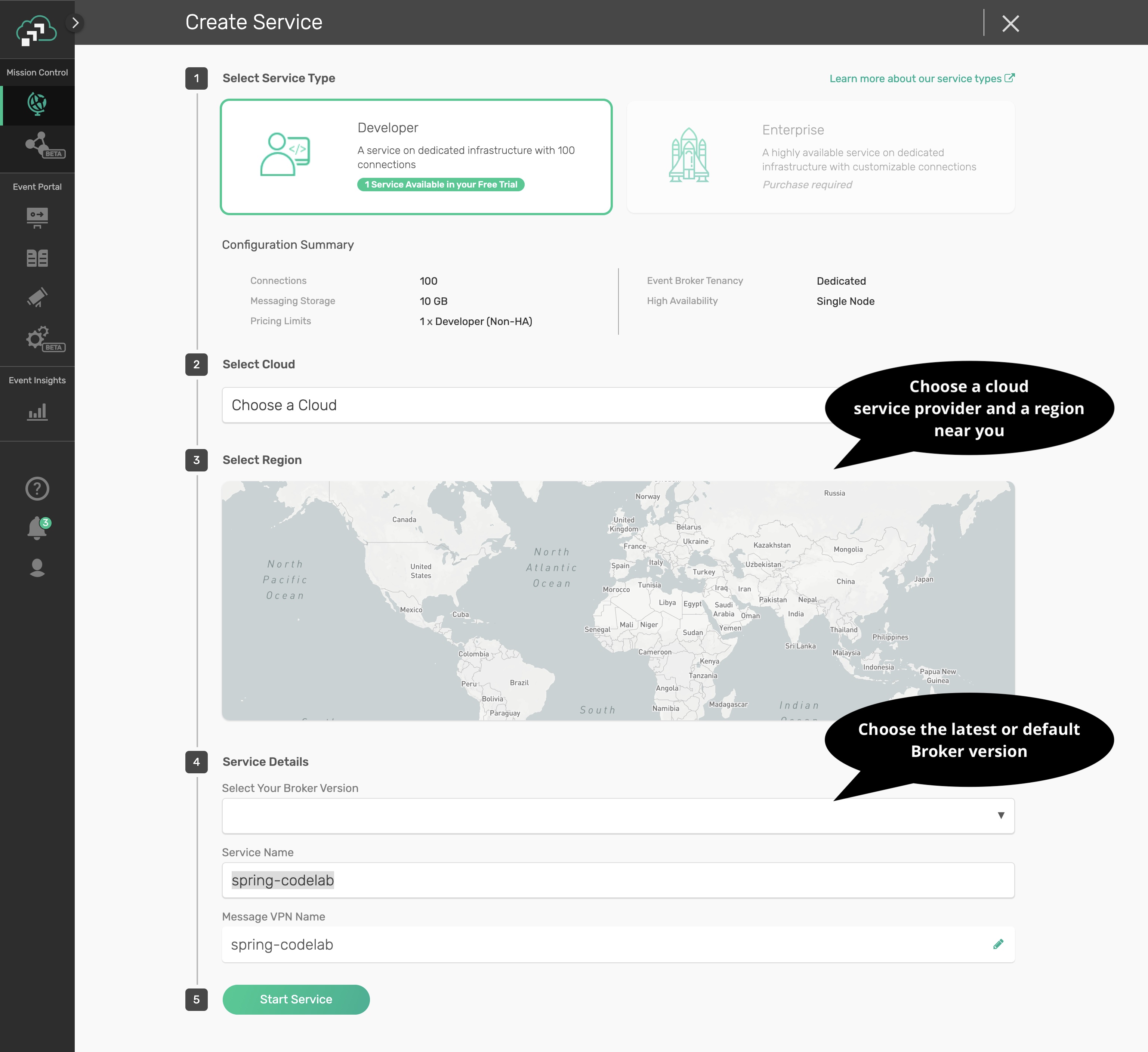 Solace Cloud Messaging Service Create Solace Cloud Messaging Service
