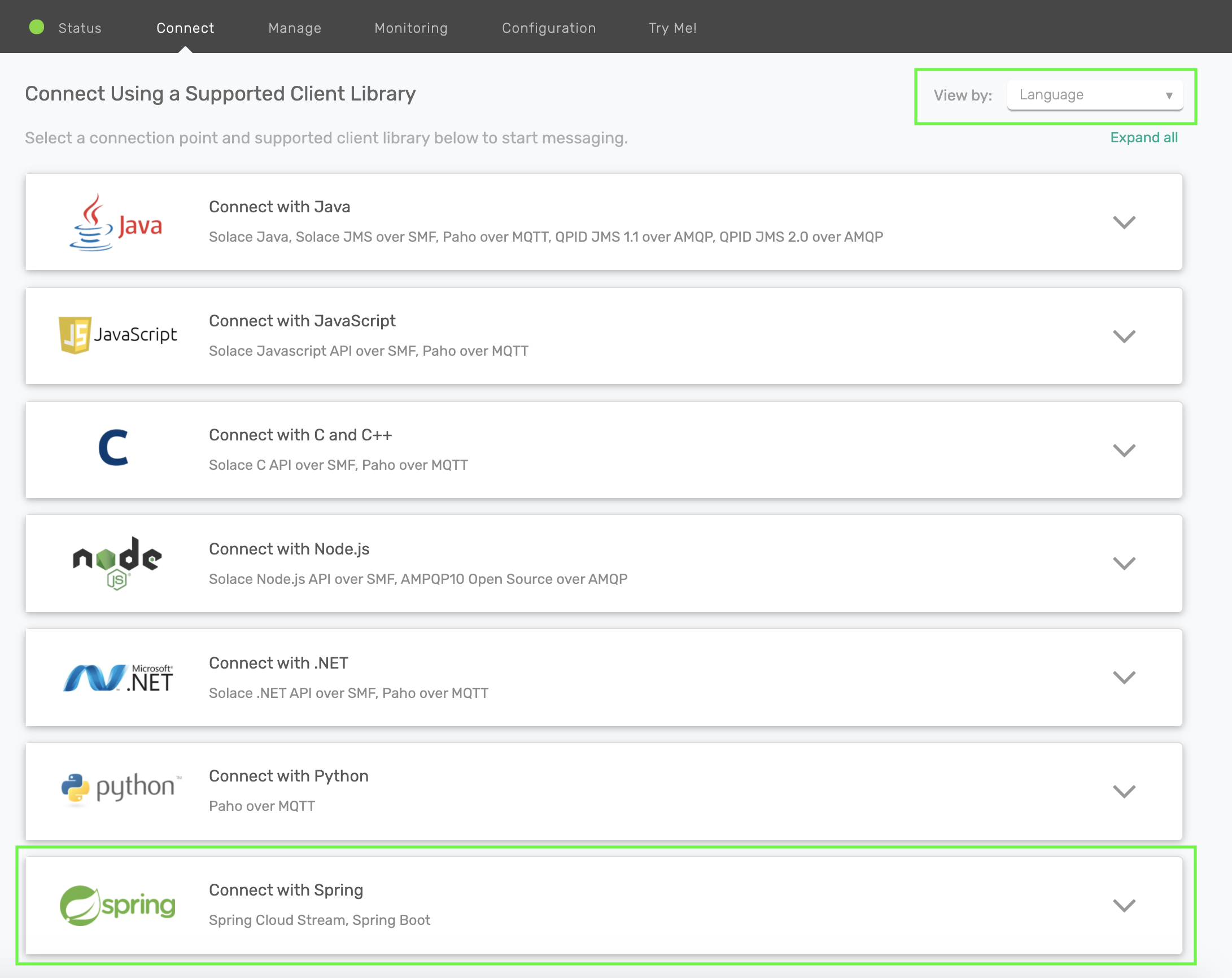 client library menu client library menu